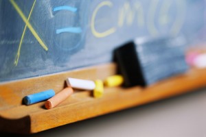 Colorful Chalk at Chalkboard